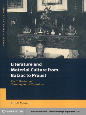 cover image of Literature and Material Culture from Balzac to Proust